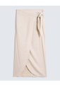 Falda En Efecto Lino  Para Mujer Arena Seven Seven de Seven Seven
