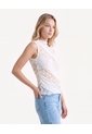 Camiseta Escote Asimétrico  Para Mujer Crema Seven Seven de Seven Seven