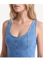 Vestido Corto Denim  Para Mujer Azul Seven Seven de Seven Seven