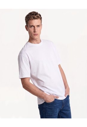 Camiseta Estampado Espalda  Para Hombre Blanco Seven Seven
