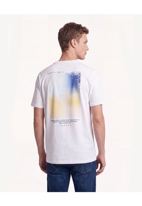 Camiseta Estampado Espalda  Para Hombre Blanco Seven Seven
