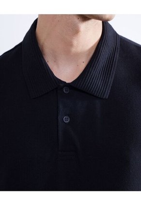 Polo Para Hombre Cuello Tejido  Color Negro Marca Seven Seven #45110813