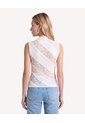 Camiseta Escote Asimétrico  Para Mujer Crema Seven Seven de Seven Seven