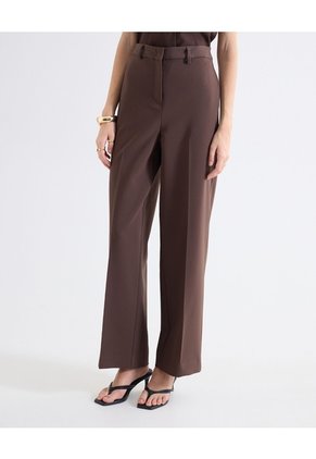 Pantalón Recto Sastrero Para Mujer Café Seven Seven