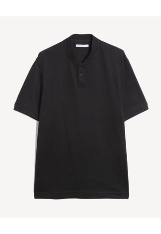 Polo Para Hombre Cuello Tejido Sin Bolsillo Color Negro Marca Seven Seven #45110933 Seven Seven