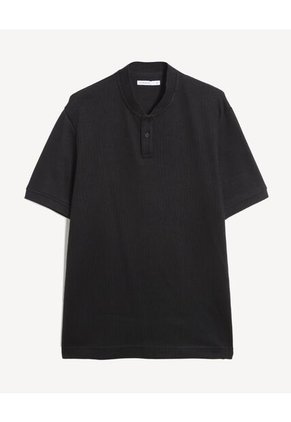 Polo Para Hombre Cuello Tejido Sin Bolsillo Color Negro Marca Seven Seven #45110933