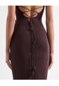 Vestido Maxi Tejido Con Flores - Seven Studio | Maygel Coronel  Para Mujer Café Seven Seven de Seven Seven