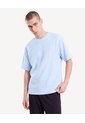Camiseta Oversize Tejida  Para Hombre Celeste Seven Seven de Seven Seven