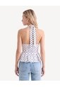 Blusa Halter Peplum  Para Mujer Crudo Seven Seven de Seven Seven