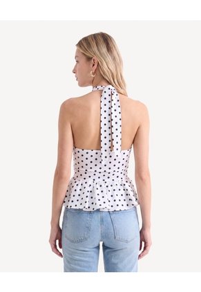Blusa Halter Peplum  Para Mujer Crudo Seven Seven