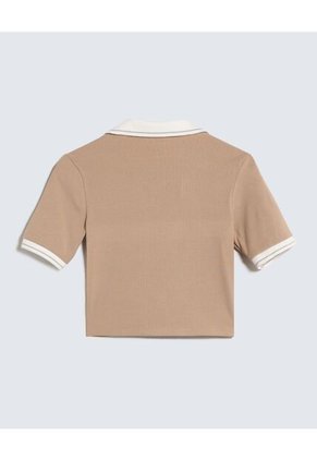 Camiseta Para Mujer Manga Corta Color Beige Marca Seven Seven #28096154