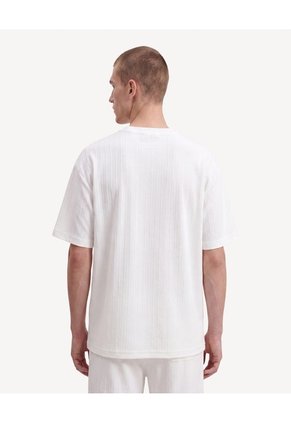 Camiseta Oversize Texturizada Para Hombre Marfil Seven Seven