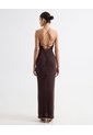 Vestido Maxi Tejido Con Flores - Seven Studio | Maygel Coronel  Para Mujer Café Seven Seven de Seven Seven