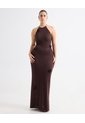 Vestido Maxi Tejido Con Flores - Seven Studio | Maygel Coronel  Para Mujer Café Seven Seven de Seven Seven