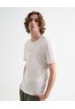 Camiseta Estampado En Relieve  Para Hombre Marfil Seven Seven de Seven Seven