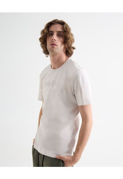 Camiseta Estampado En Relieve  Para Hombre Marfil Seven Seven