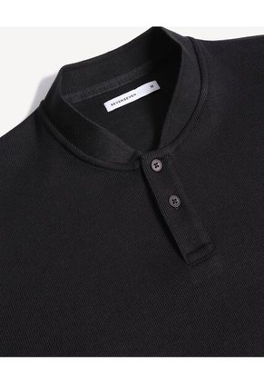 Polo Para Hombre Cuello Tejido Sin Bolsillo Color Negro Marca Seven Seven #45110933