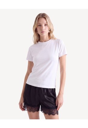 Camiseta Básica Tejido Para Mujer Crudo Seven Seven