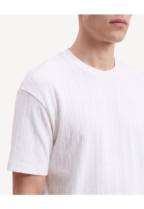 Camiseta Oversize Texturizada Para Hombre Marfil Seven Seven