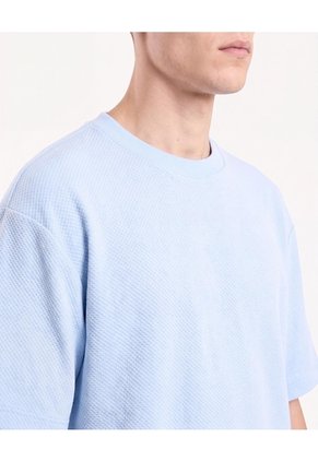 Camiseta Oversize Tejida Para Hombre Celeste Seven Seven