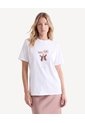 Camiseta Holgada Screen  Para Mujer Crudo Seven Seven de Seven Seven