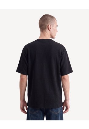 Camiseta Oversize Tejida  Para Hombre Negro Seven Seven