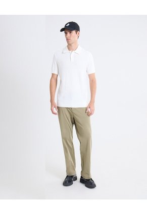 Polo Tricot Cuello Tejido Para Hombre Marfil Seven Seven