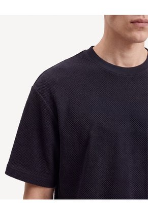 Camiseta Oversize Tejida  Para Hombre Negro Seven Seven