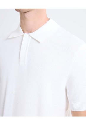 Polo Tricot Cuello Tejido Para Hombre Marfil Seven Seven
