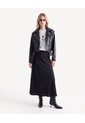 Falda Satin Fluida Midi  Para Mujer Negro Seven Seven de Seven Seven