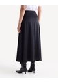 Falda Satin Fluida Midi  Para Mujer Negro Seven Seven de Seven Seven