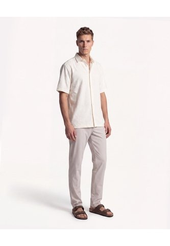 Camisa Rústica Texturizada  Para Hombre Marfil Seven Seven Seven Seven