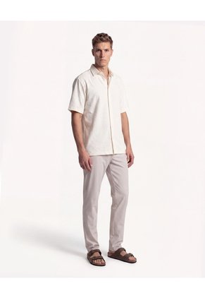 Camisa Rústica Texturizada Para Hombre Marfil Seven Seven