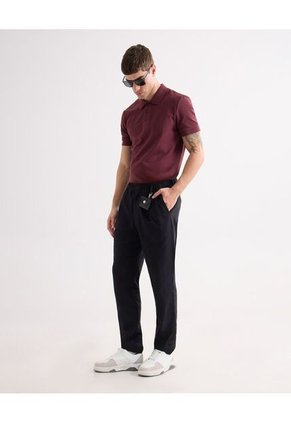 Polo Para Hombre Cuello Tejido Sin Bolsillo Color Vino Marca Seven Seven #45110909