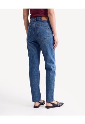 Jean Mom Ruedo Al Corte  Para Mujer Azul Seven Seven