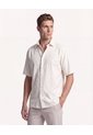 Camisa Rústica Texturizada  Para Hombre Marfil Seven Seven de Seven Seven