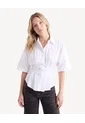 Blusa Camisera Con Prenses  Para Mujer Crudo Seven Seven de Seven Seven