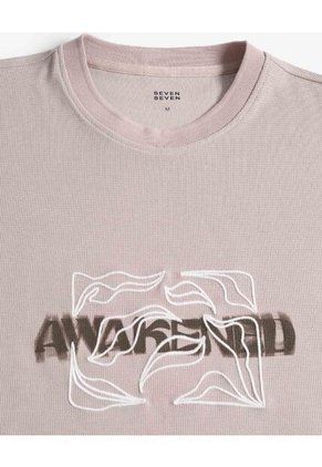 Camiseta Relaxed Estampada Para Hombre Taupe Seven Seven