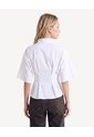 Blusa Camisera Con Prenses  Para Mujer Crudo Seven Seven de Seven Seven