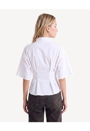 Blusa Camisera Con Prenses  Para Mujer Crudo Seven Seven