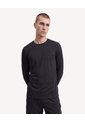 Camiseta Manga Larga Texturizada  Para Hombre Negro Seven Seven de Seven Seven