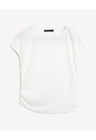 Camiseta Texturizada Drapeada  Para Mujer Blanco Seven Seven Seven Seven