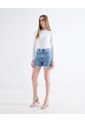 Short Denim Texturizado  Para Mujer Azul Seven Seven de Seven Seven