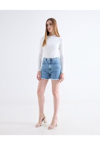 Short Denim Texturizado  Para Mujer Azul Seven Seven Seven Seven