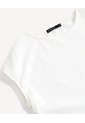 Camiseta Texturizada Drapeada  Para Mujer Blanco Seven Seven de Seven Seven