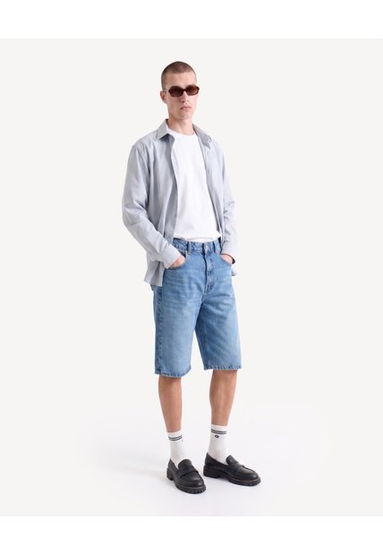 Camisa Non Iron  Para Hombre Gris Seven Seven