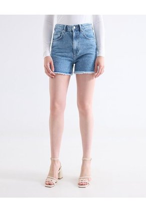 Short Denim Texturizado  Para Mujer Azul Seven Seven