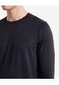 Camiseta Manga Larga Texturizada  Para Hombre Negro Seven Seven de Seven Seven