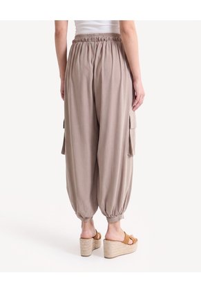 Pantalón Cargo Ajustable Para Mujer Café Seven Seven