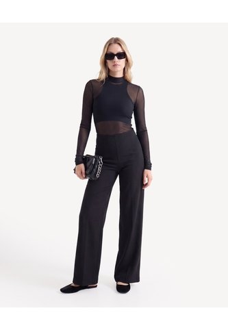 Camiseta Cuello Alto Ajustada  Para Mujer Negro Seven Seven Seven Seven
